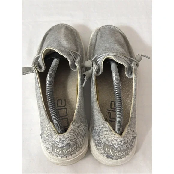 Hey Dude Shoes Womens 8 Wendy Stretch Knit Casual Moc Sneakers Glacier Gray Gym - Picture 5 of 16